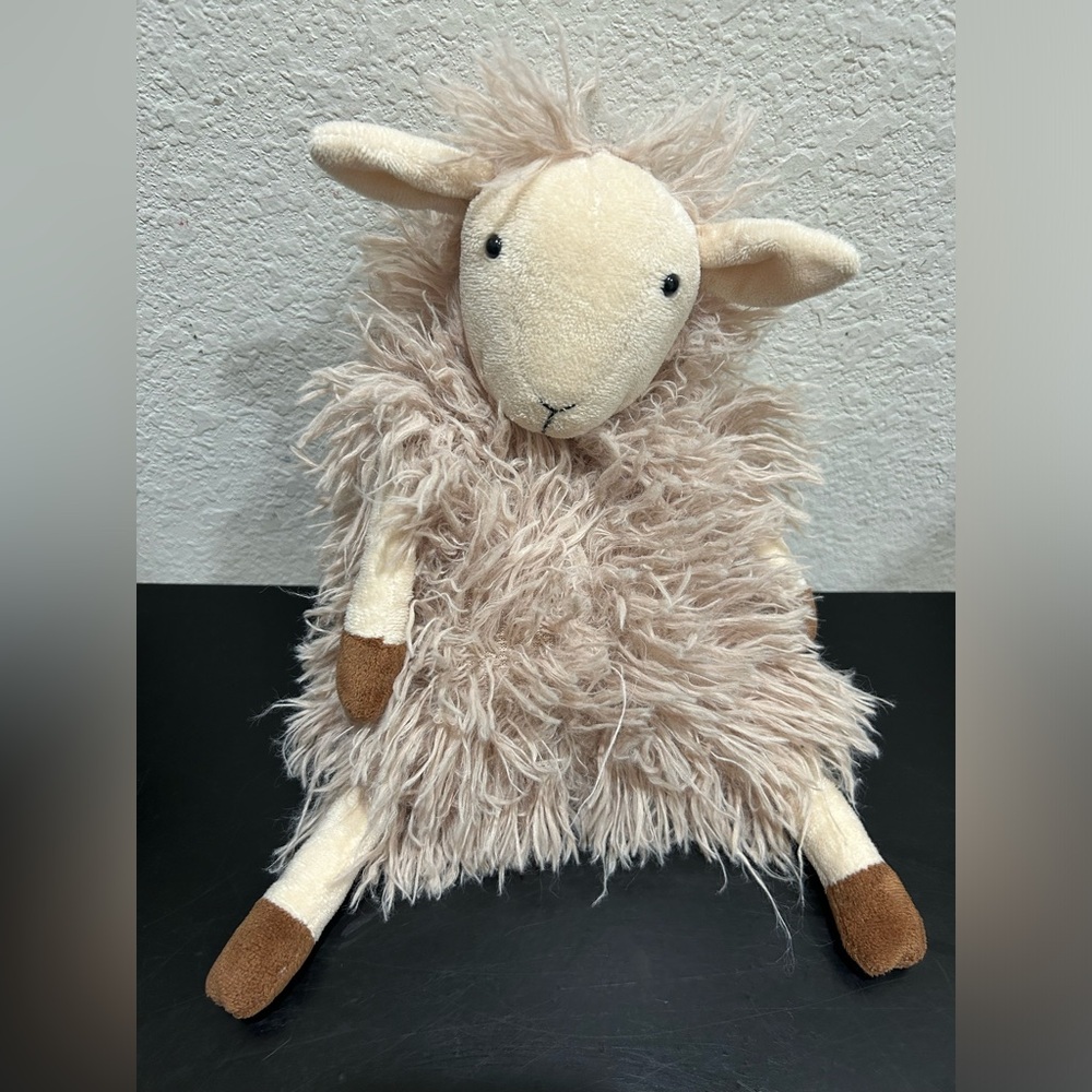 Jellycat Sherri Sheep Plush Stuffed Toy Animal Retired Fuzzy tan cream shaggy